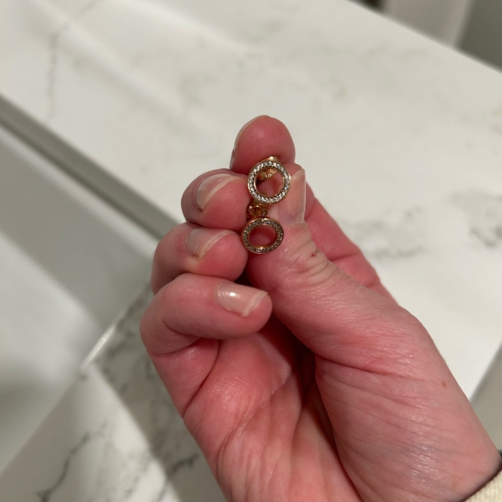 Pandora Sparkling Circle Stud Cubic Zirconia Earr… - image 5